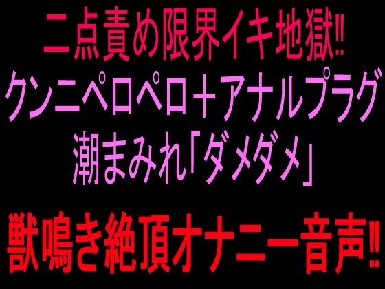 二点責め限界イキ地獄！！クンニペロペロ＋アナルプラグ潮まみれ「ダメダメ」獣鳴き絶頂オナニー音声！！｜絶頂ひとりオナ子｜同人誌