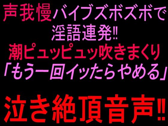 声我慢バイブズボズボで淫語連発！！潮ピュッピュッ吹きまくり「もう一回イッたらやめる」泣き絶頂音声！！｜絶頂ひとりオナ子｜同人誌