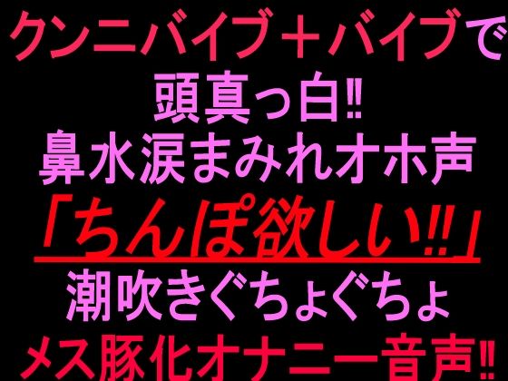 クンニバイブ＋バイブで頭真っ白！！鼻水涙まみれオホ声「ちんぽ欲しい！！」潮吹きぐちょぐちょメス豚化オナニー音声！！｜絶頂ひとりオナ子｜同人誌