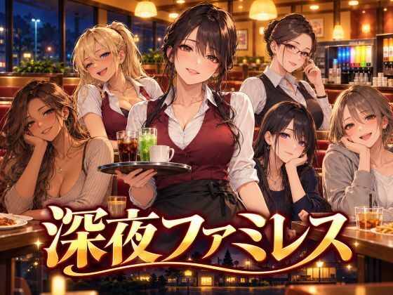 午前2時のファミレス 〜深夜の店内で6人とヤリまくる〜｜おーまっちゃ｜同人誌